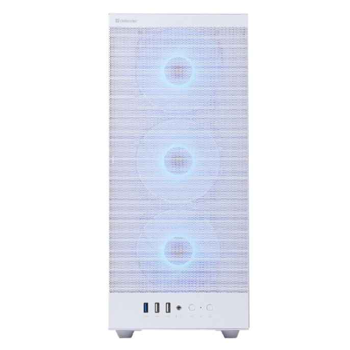 Корпус компьютерный Defender RaptorX белый,ATX,4fans,switch&M/BSync (25123)