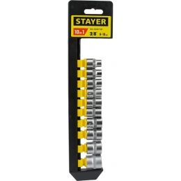 Головки торцевые (8-19 мм; 3/8") 10 шт. "STANDARD" STAYER 27757-H10