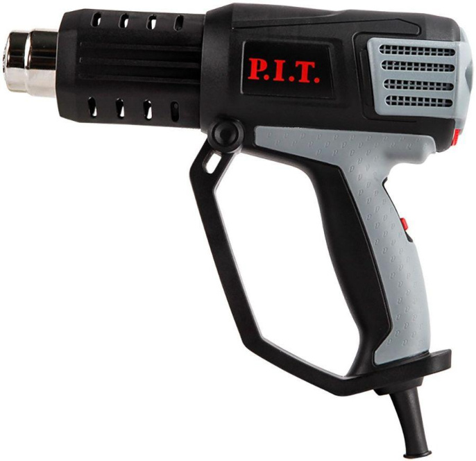 Промышленный фен P.I.T. PHG2000-C электрический, 2000Вт, 50-600°С, 300-500 л/мин, 3 скор, кейс