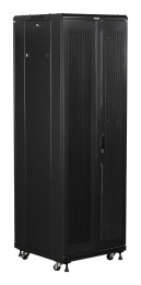 Шкаф коммутационный Lanmaster TWT-CBB-42U-6X8-G1 напольный 42U 600x800мм пер.дв.стекл задн.дв.спл.стал.лист 2-хст. 2 бок.пан. 800кг черный IP20