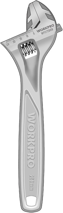 Ключ разводной WorkPro WP272008 250мм (хром-ванадиевая сталь, максимальная ширина зажима: 24 мм)