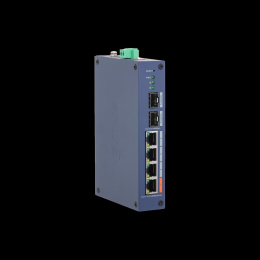 DAHUA DH-CHS4206-4ET-60 4-портовый PoE коммутатор управляемый 4 RJ45 10/100Мбит/с PoE/PoE+/Hi-PoE , 2 SFP 1000Мбит/с uplink ; IP30, IK06; монтаж на DIN-рейку