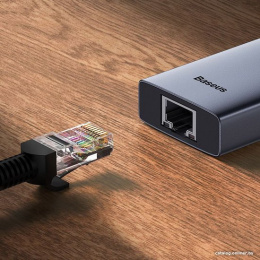 Хаб Baseus BS-OH109 UltraJoy Series 4 порта (Type-C to USB3.0*3+RJ45*1) Space Grey (B0005280A813-00)