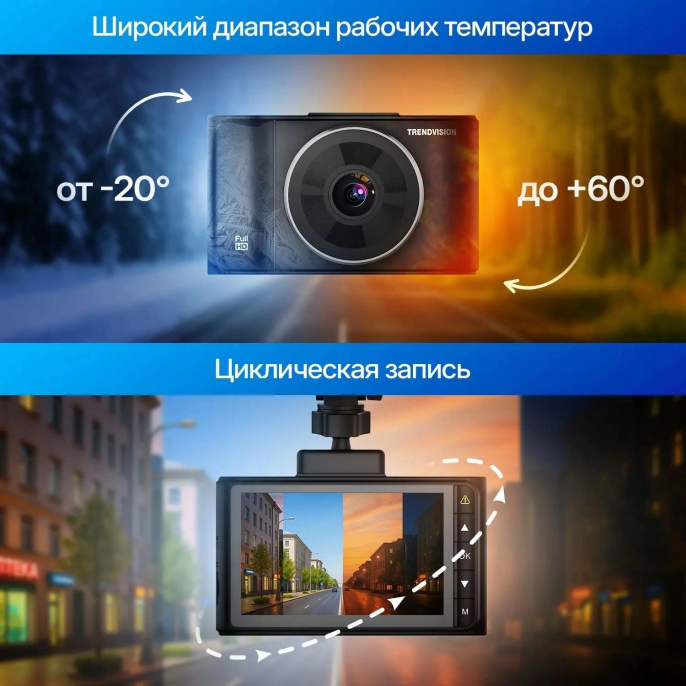 Видеорегистратор TrendVision VICTORY DUAL черный 2Mpix 1080x1920 1080p 170гр. GP6248