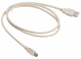 Кабель USB Buro USB A m прямой - mini USB B m прямой , круглое, 1м, серый [usb2.0-m5p-1]
