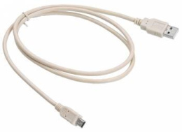 Кабель USB Buro USB A m прямой - mini USB B m прямой , круглое, 1м, серый [usb2.0-m5p-1]