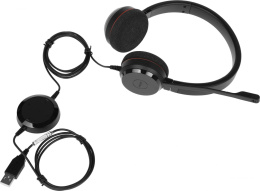 Гарнитура Jabra Evolve 20 UC Duo, для контактных центров, накладные, проводные, черный [4999-829-209]