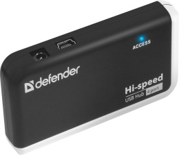 Хаб (разветвитель) Defender Quadro Infix, черный [83504]