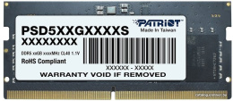 Оперативная память Patriot PSD516G520081S DDR5 SODIMM 16GB PC5-41600 CL42