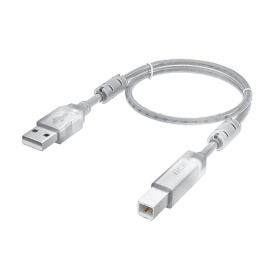 GCR Кабель PROF 0.75m USB 2.0, AM/BM, прозрачный, ферритовые кольца, 28/24 AWG, экран, армированный, морозостойкий, GCR-52421 GCR Кабель PROF 0.75m USB 2.0, AM/BM, прозрачный, ферритовые кольца, 28/24 AWG, экран, армированный, морозостойкий, GCR-52421