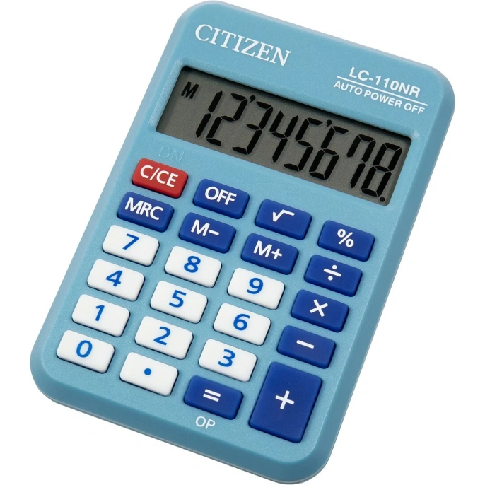 Калькулятор карманный Citizen LC-110NR-BL 8 разрядов, голубой