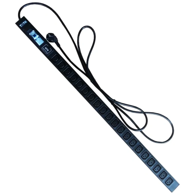 Вертикальный блок розеток, 20xC13, 250V, 16A, шнур 3 метра, вилка Schuko TWT-PDV-20C3-GP
