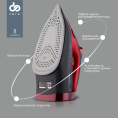 Утюг DOMFY DSC-EI502, с паровым ударом, 2400Вт, с автоотключением, черный и красный
