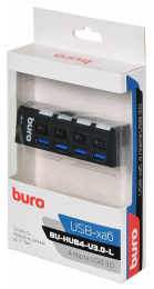 Хаб разветвитель Buro BU-HUB4-U3.0-L, черный