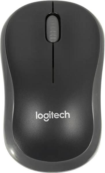 Мышь беспроводная Logitech M185, радио, оптическая, USB, 1000dpi, черный и серый [910-002252]