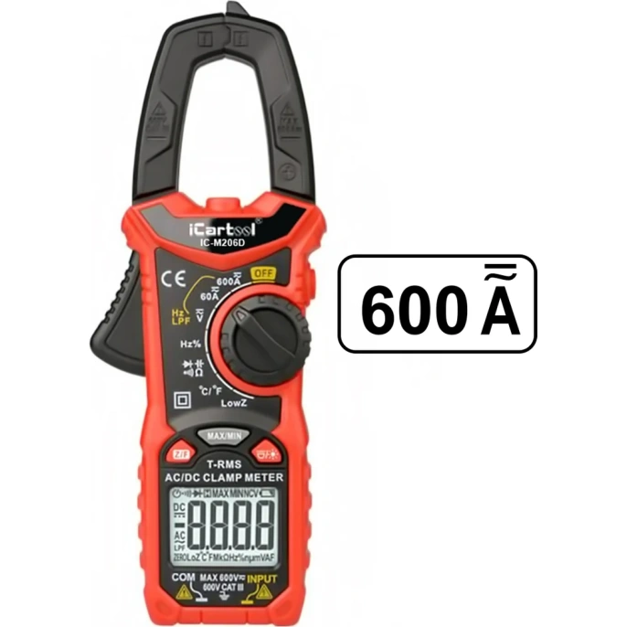 Токовые клещи постоянного/переменного тока iCarTool 600 A IC-M206D