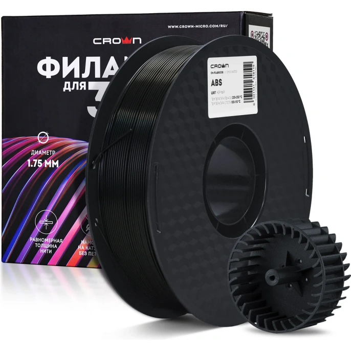 Пластик для принтера CROWN MICRO CM-FILABS020B ABS Чёрный CM000003725