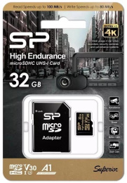 Флеш карта microSDHC 32GB Silicon Power SP032GBSTHDV3V1HSP V30 A1 + adapter