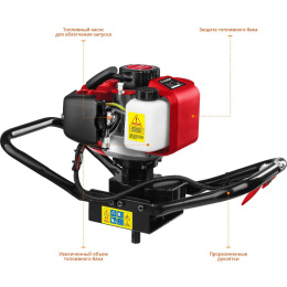Мотобур Зубр МБ1-150 профес. 2-х такт. 1250Вт 1.7л.с. 43см3 8800об/мин