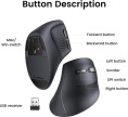 Беспроводная компьютерная мышь вертикальная UGREEN MU008 25444 Wireless Vertical Mouse 2.4 GHz&BT. Цвет: черный (25444_)