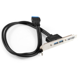 Планка портов в корпус 2xUSB3.0 ExeGate BrctUSB3-2A (USB 3.0 20pin (IDC 20pin F) --> 2x USB 3.0 Af, кабель 45см) EX298295RUS