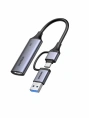 Карта видеозахвата UGREEN CM629 15389 HD HDMI&USB-C/USB-A 4K@30Hz Video Capture Card. Цвет: серый космос