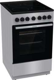 Электрическая плита Gorenje GEC5B20SG, стеклокерамика, инфракрасная, без крышки, серебристый