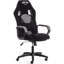 Кресло Tetchair driver 22 флок/ткань, черный/серый 35/tw-12 19290