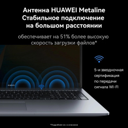 Ноутбук Huawei MateBook D16 Intel Core i5-13420H/16Gb (soldered D4)/SSD1Tb/UMA/16"/IPS/WUXGA/1920x1200/60Hz/NoOS/Space Grey/1.68kg