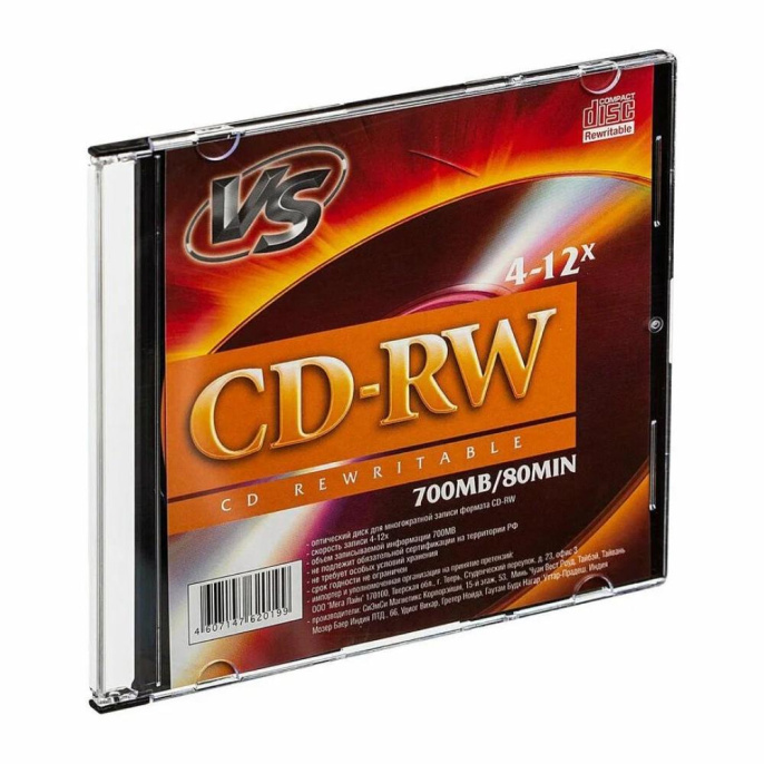 VS CD-RW 80 4-12x SL/5 VSCDRWSL501 620212