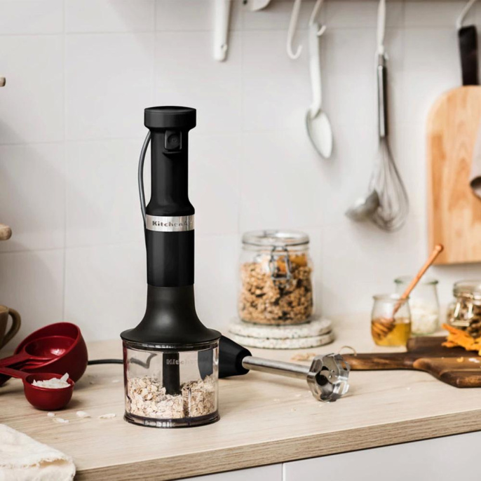 Погружной блендер KitchenAid с аксессуарами,Матовый черный (5KHBV83EBM)