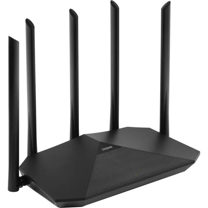 Беспроводной роутер DIGMA DWR-AX1501 AX1500 10/100/1000BASE-TX черный упак.:1шт 1870638