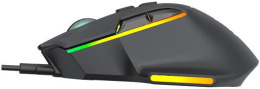 Мышь HAFF Mystery (MS-GM110WR) (беспроводная: радио+BT, 8 клавиш, RGB-подсветка, сенсор IC202, DPI: 800-3200, аккумулятор 500mAh, кабель 1.6 м плетеный Type-C, цвет: черный)