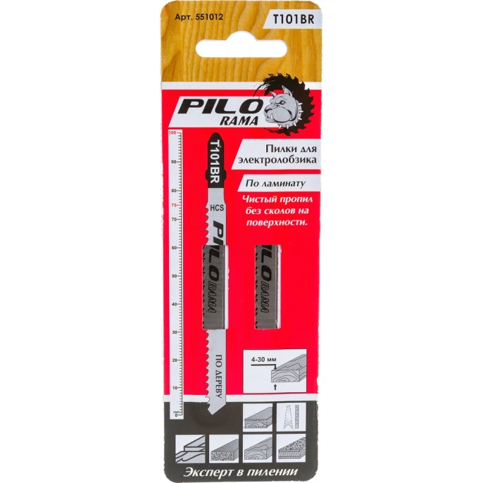 Пилки T101DR 2 шт; 10 TPI; 100x75 мм; h 4-30 мм по дереву и ламинату Pilorama 551012
