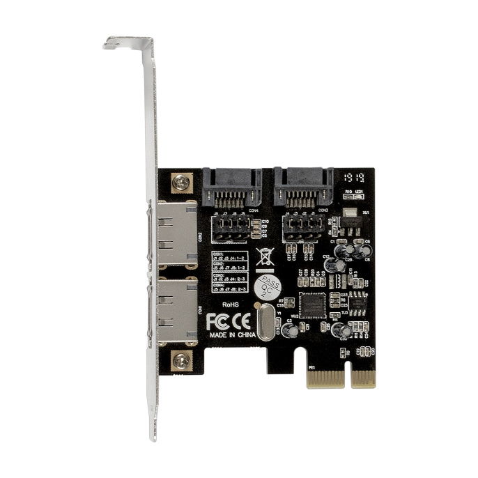 Контроллер ExeGate EXE-501 (PCI-E x1 v2.0, SATA3 6Gb/s, 2 int.+2 ext., ASMedia Chipset ASM1061) EX283707RUS