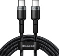 Кабель Baseus Cafule PD2.0 100W flash charging Type-C to Type-C cable (20V 5A) 2m Gray+Black (CATKLF-ALG1)