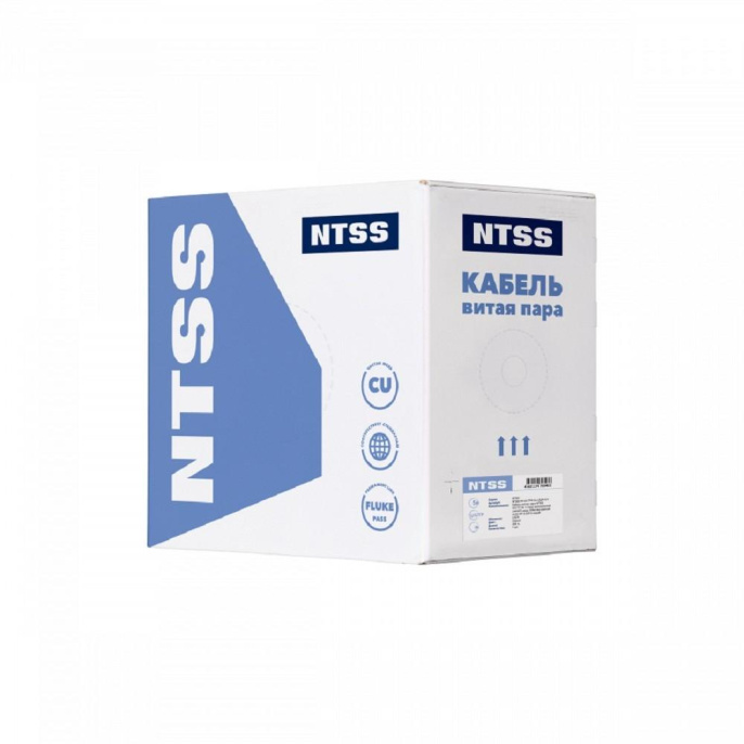 Кабель информационный NTSS кат.5E, 305м, серый [ntss-in-uutp4-5e-lszh-gy]
