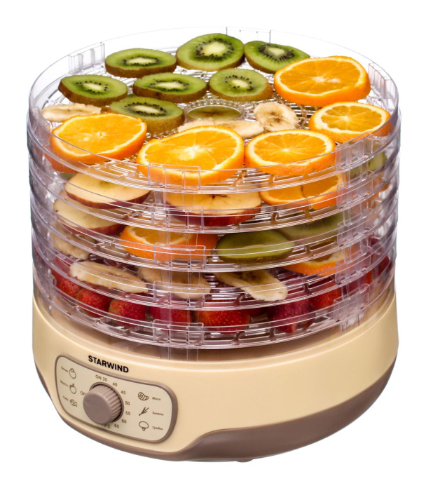 Сушилка для овощей и фруктов STARWIND SFD2520,  бежевый,  5 поддонов