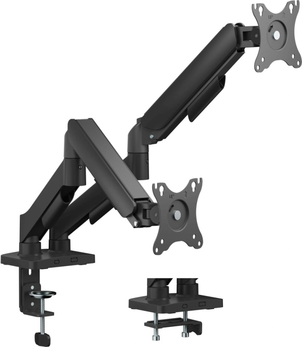 Кронштейн для мониторов Cactus CS-VM-MD-72-BK, до 32", до 9кг, настольный, поворот и наклон, черный  / белый