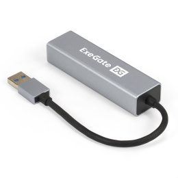 USB-Хаб (концентратор) 4-в-1 ExeGate DUB-4 (кабель-адаптер USB3.0 --> 4xUSB3.0, Plug&Play, корпус алюминиевый, серебристый) EX293981RUS