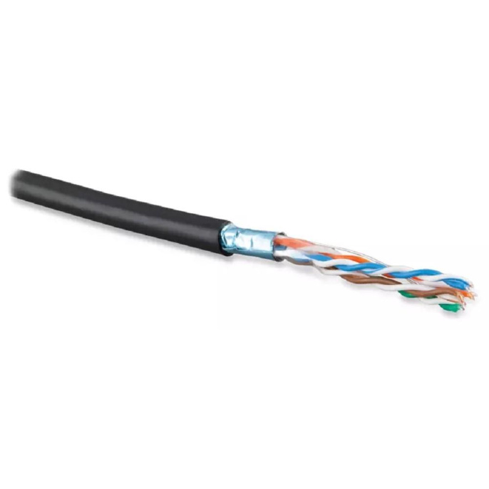 Кабель витая пара Bion BCL-F5460-381 F/UTP, кат.5e, 4x2x0,46 мм AWG 25, медь, одножильный, PE, для внешней прокладки, 305м, черный