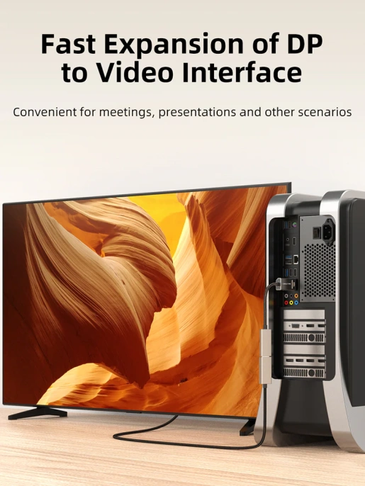 Адаптер CABLETIME CP80A (CT-DMHF8K-ZG) Zinc DP TO HDMI 8K/60 Гц