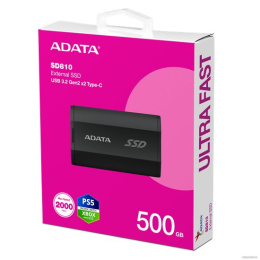 Накопитель SSD A-Data USB-C 500GB SD810-500G-CBK SD810 черный
