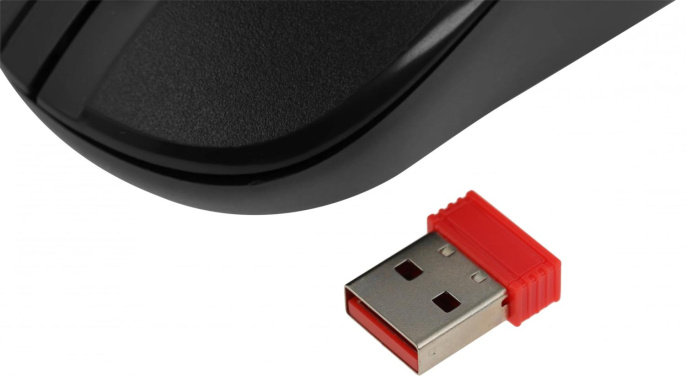 Мышь беспроводная Defender Hit MM-495, радио, оптическая, USB, 1600dpi, черный [52495]