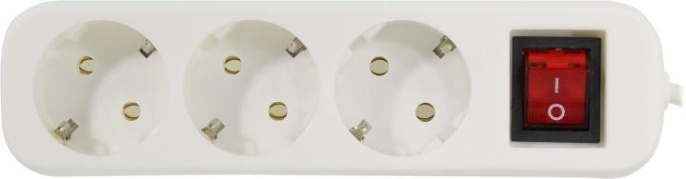 Сетевой удлинитель Defender S318, 1.8м, белый [99233]