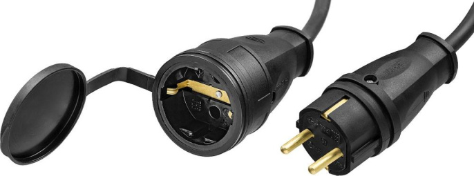 Удлинитель силовой Зубр 55017-30, розеток 1шт, 3x2.5 кв.мм, 16A, 30м, КГ, без катушки, черный