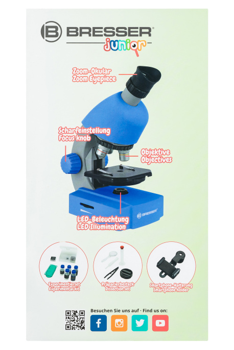 Микроскоп Bresser Junior 40x-640x, синий