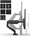 Кронштейн для монитора 13"-32" настольный ExeGate EDM1-3210-21G EX297361RUS (алюминий, газовая пружина, VESA 75x75, 100x100, макс.нагрузка 10 кг, наклон -45°/+90°, поворот -90°/+90°, вращение 360°, 2 способа крепления: сквозное и струбцина, цвет черный)