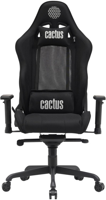 Кресло Cactus CS-CHR-MC04-BBK, ткань, до 150кг, регулируемые 2D подлокотники,  черный