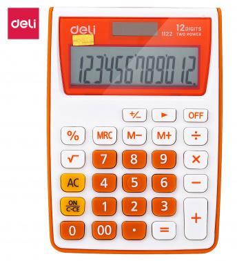 Калькулятор DELI E1122/OR, 12-разрядный, оранжевый